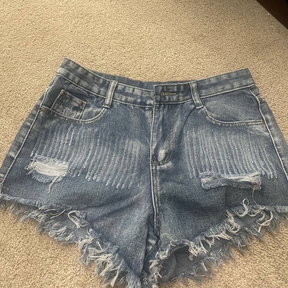 New studded jean shorts